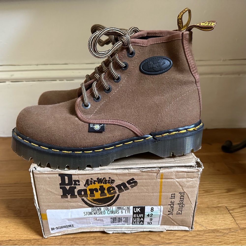 ⭐️ Dr. Martens Vintage Made in England Canvas Brown Stonewash 101 Bex UNISEX